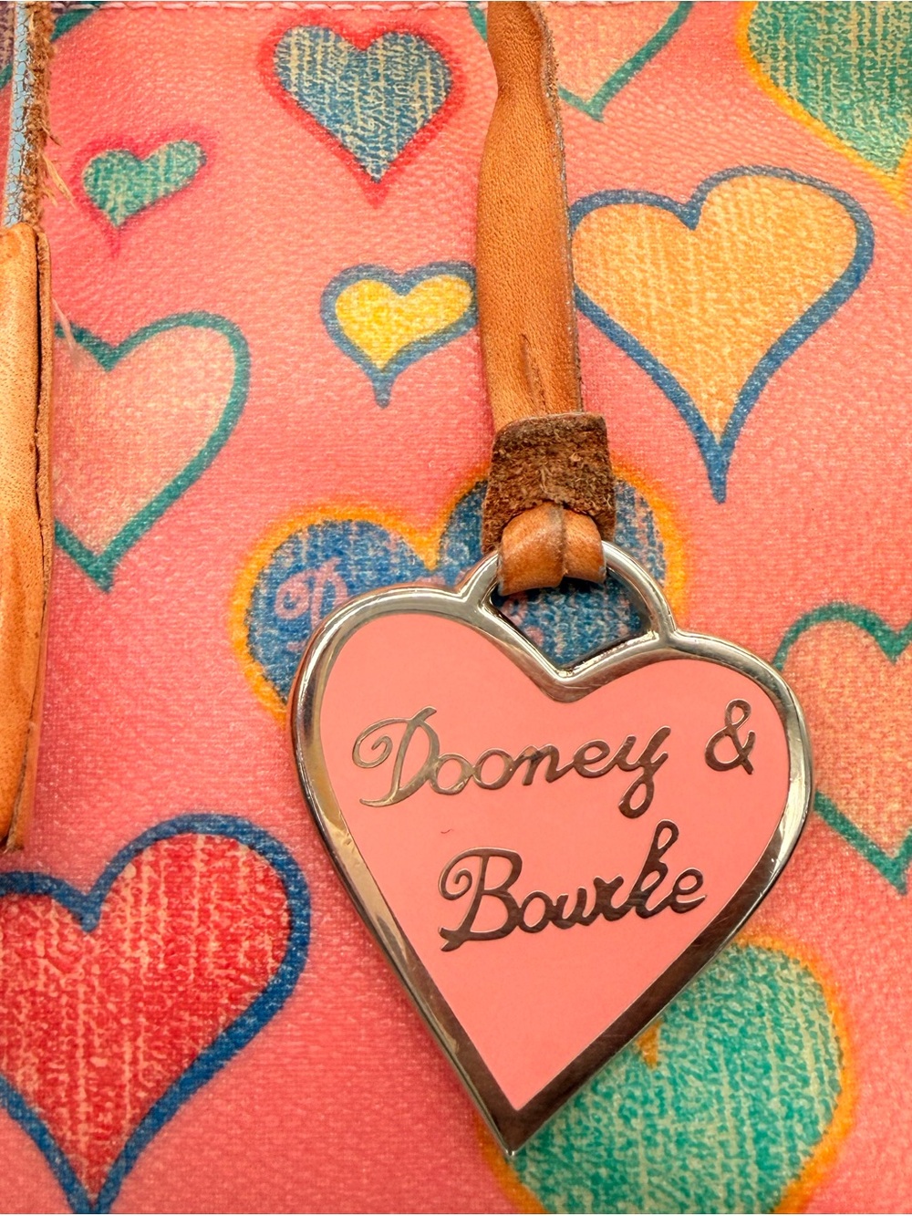 DOONEY & BOURKE Vintage Y2K Sweetheart Crayon Hearts Mini Satchel - Picture 3 of 12